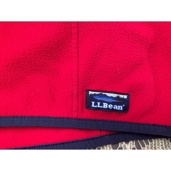 L.L.Bean Fleece Jacket Red Vintage 90s Pullover Half Zip Ladies Size Large - Picture 4 of 5